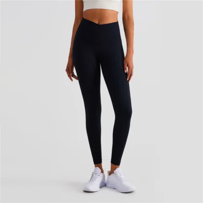 Yoga pants nude cross slim no T line fitness pants peach hip sports