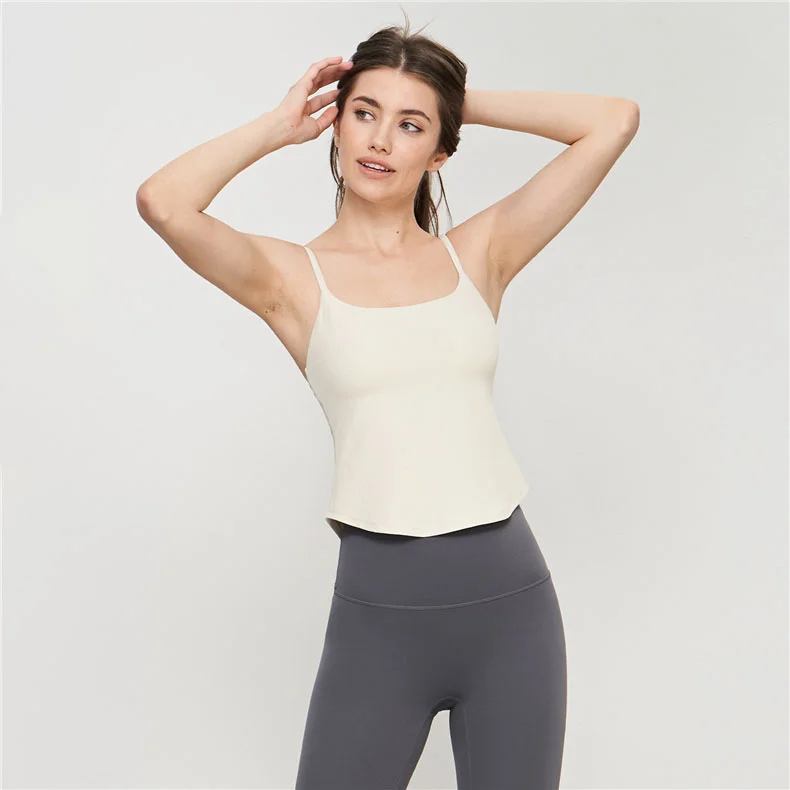 Yoga vest chest pad arc hem beauty back suspender sports underwear -  Chrmplx Store